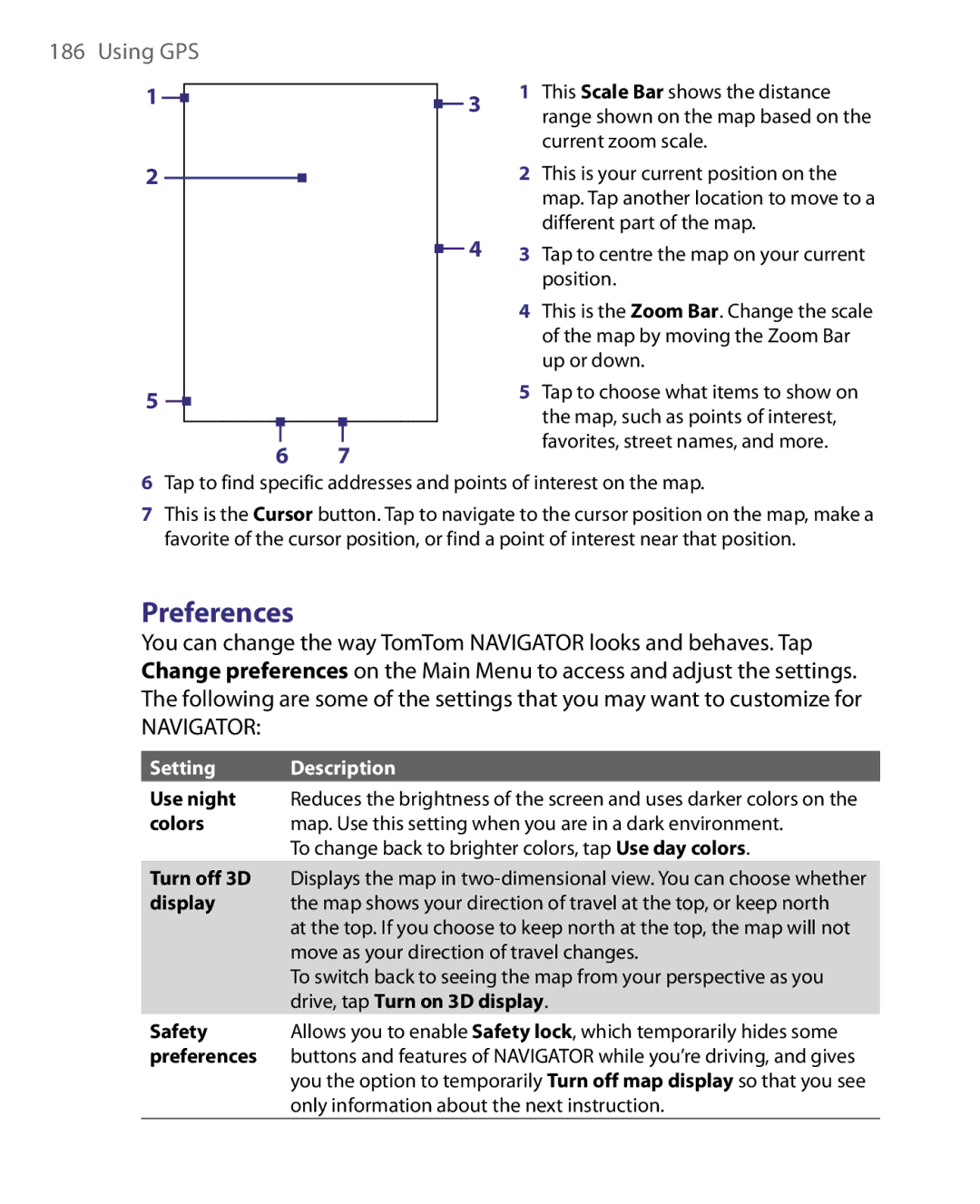 HTC S200, POLA160, HS S168 user manual Preferences, Navigator 