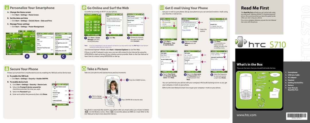 HTC S710 user manual What’s in the Box 