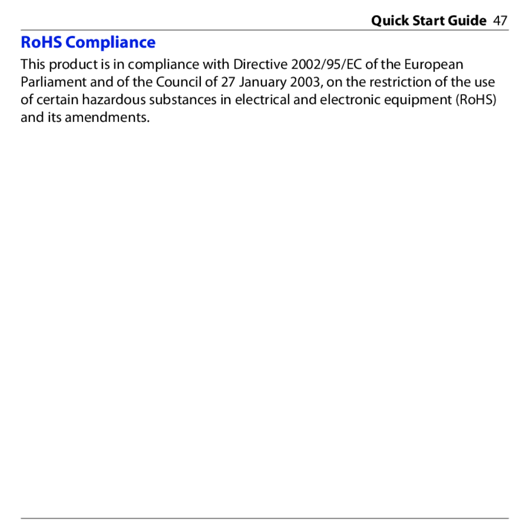 HTC S740 quick start RoHS Compliance 