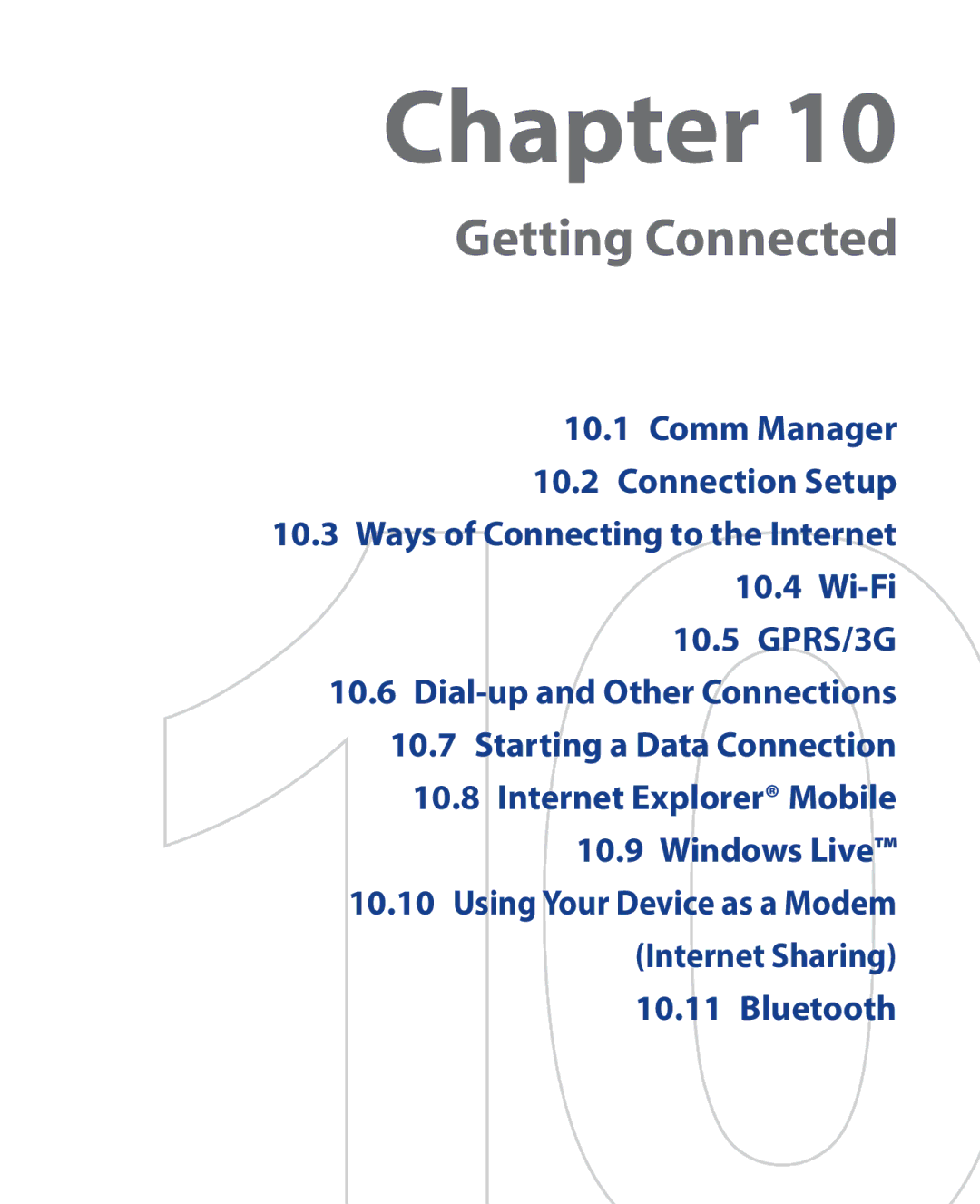 HTC HTC P6500, SEDN100 user manual Getting Connected 