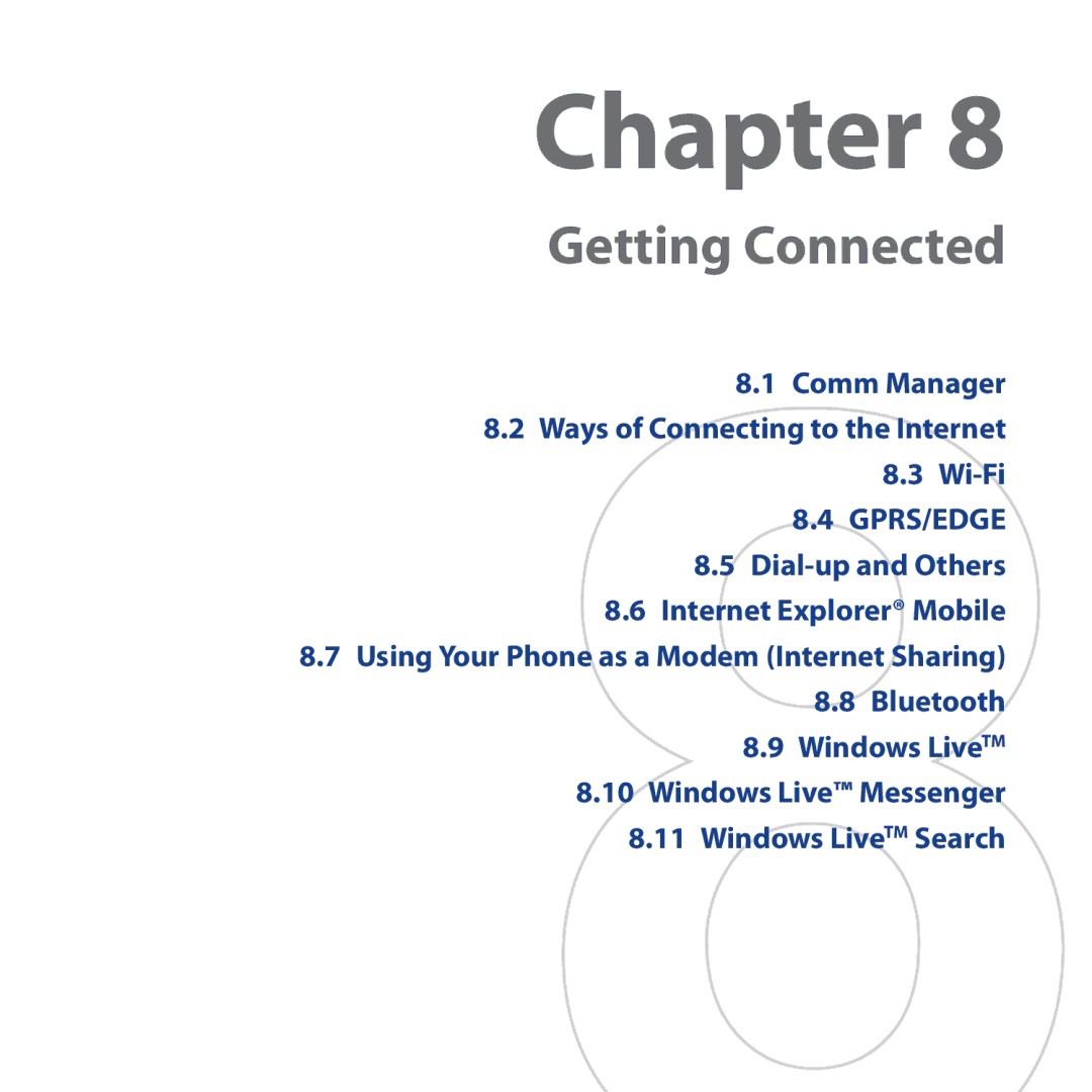 HTC Shadow user manual Getting Connected 