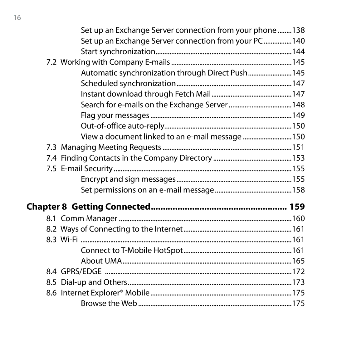 HTC Shadow user manual Set up an Exchange Server connection from your phone, Flag your messages, Browse the Web 