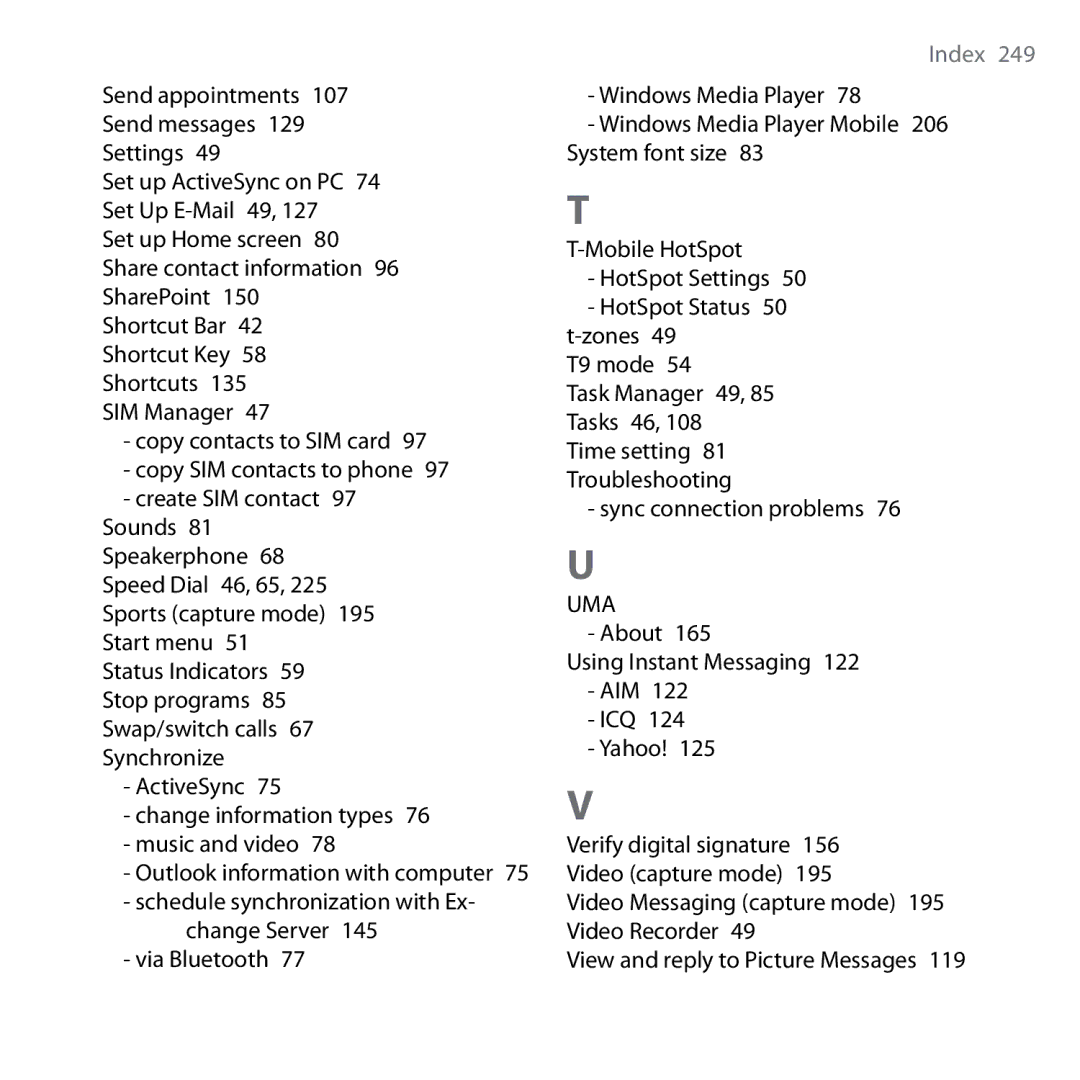 HTC Shadow user manual Uma, About Using Instant Messaging AIM ICQ Yahoo!  