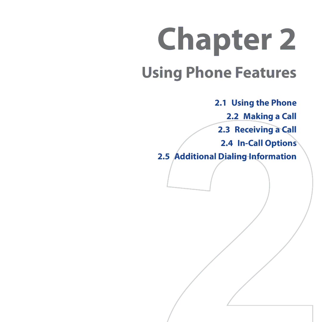 HTC Shadow user manual Using Phone Features 