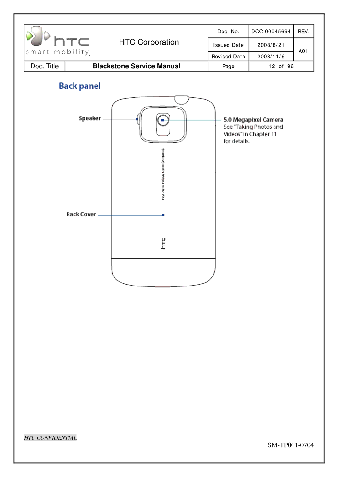 HTC SM-TP001-0704 service manual HTC Corporation 