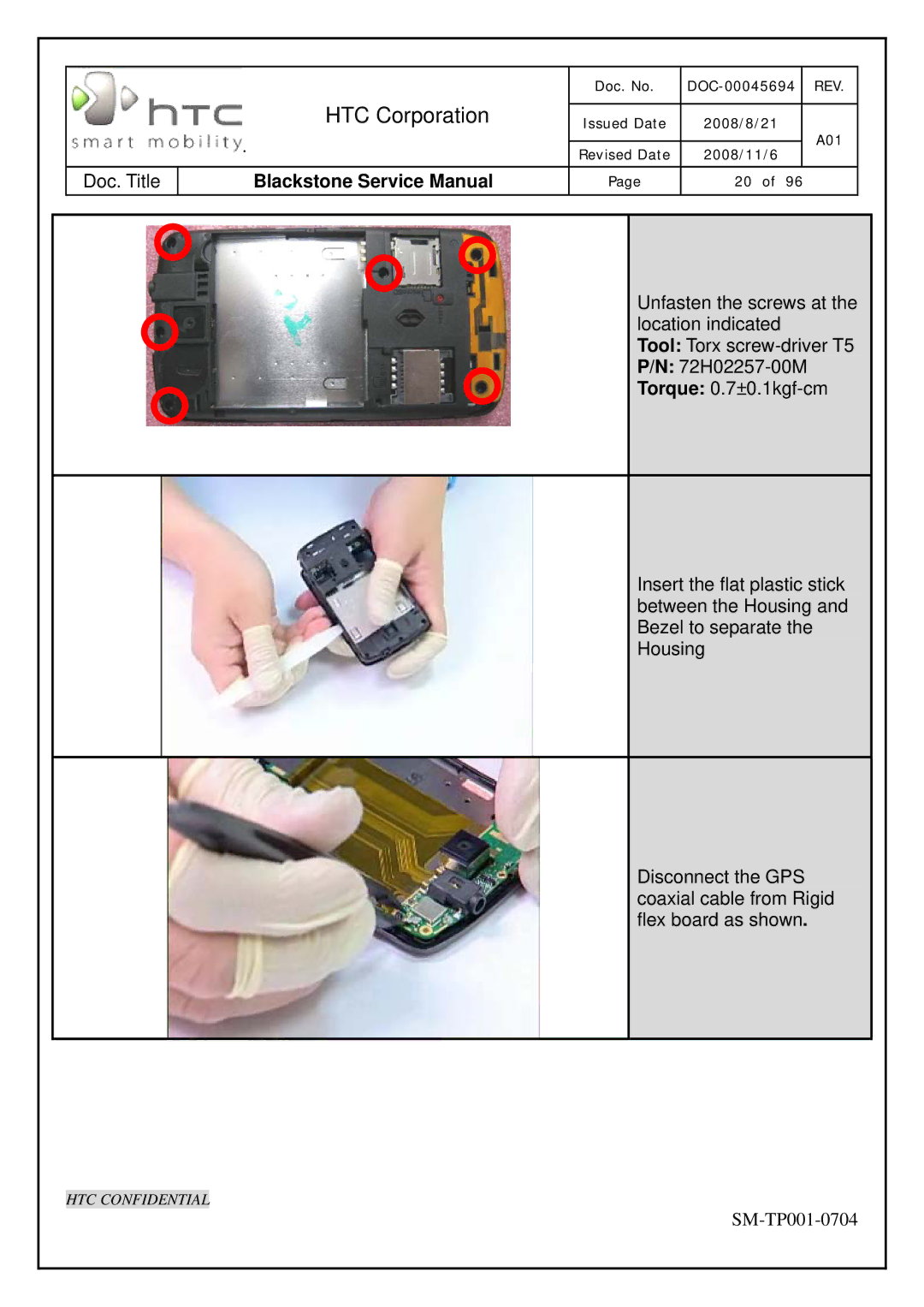 HTC SM-TP001-0704 service manual HTC Corporation 