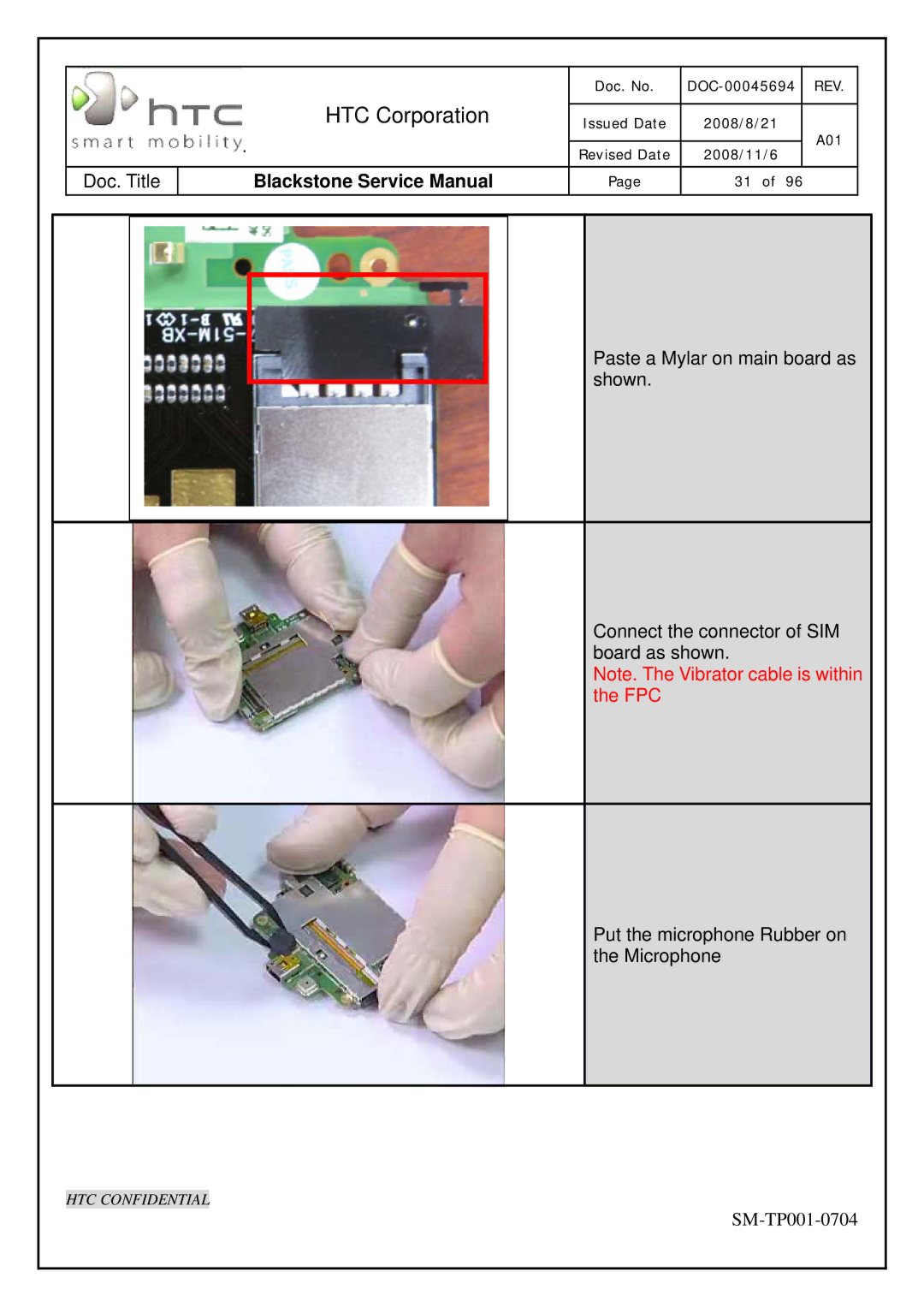 HTC SM-TP001-0704 service manual HTC Corporation 