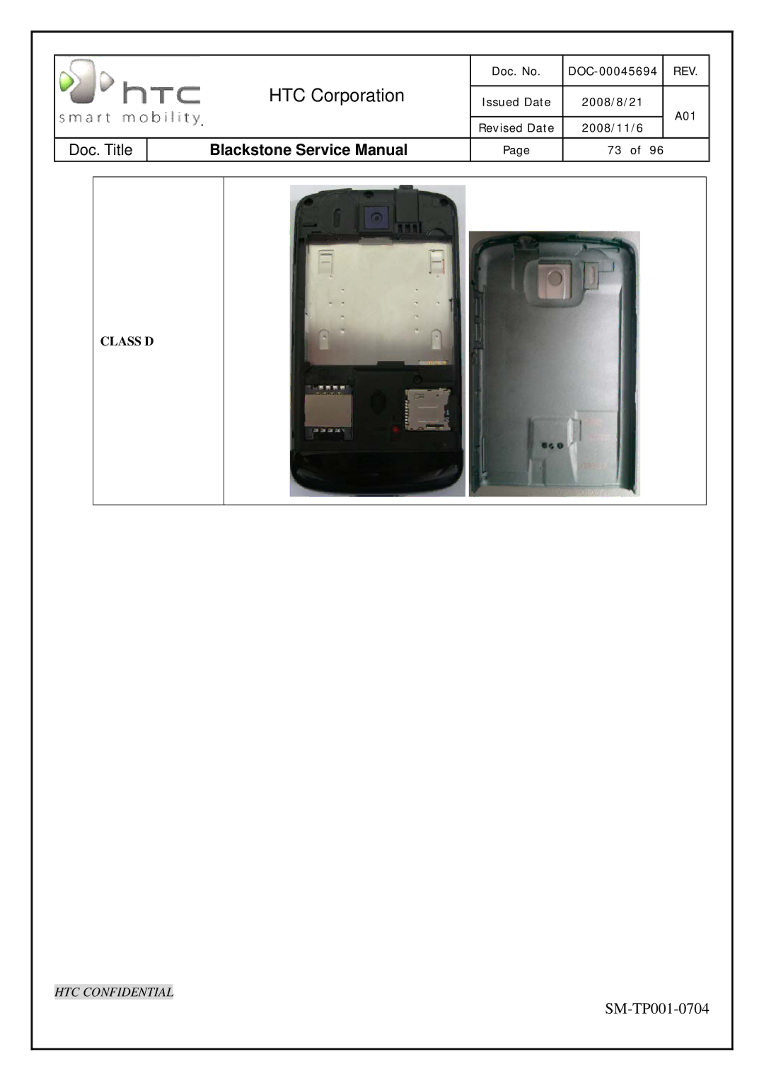 HTC SM-TP001-0704 service manual Class D 