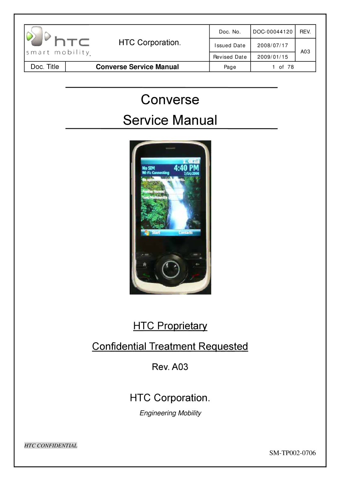 HTC SM-TP002-0706 service manual Converse 