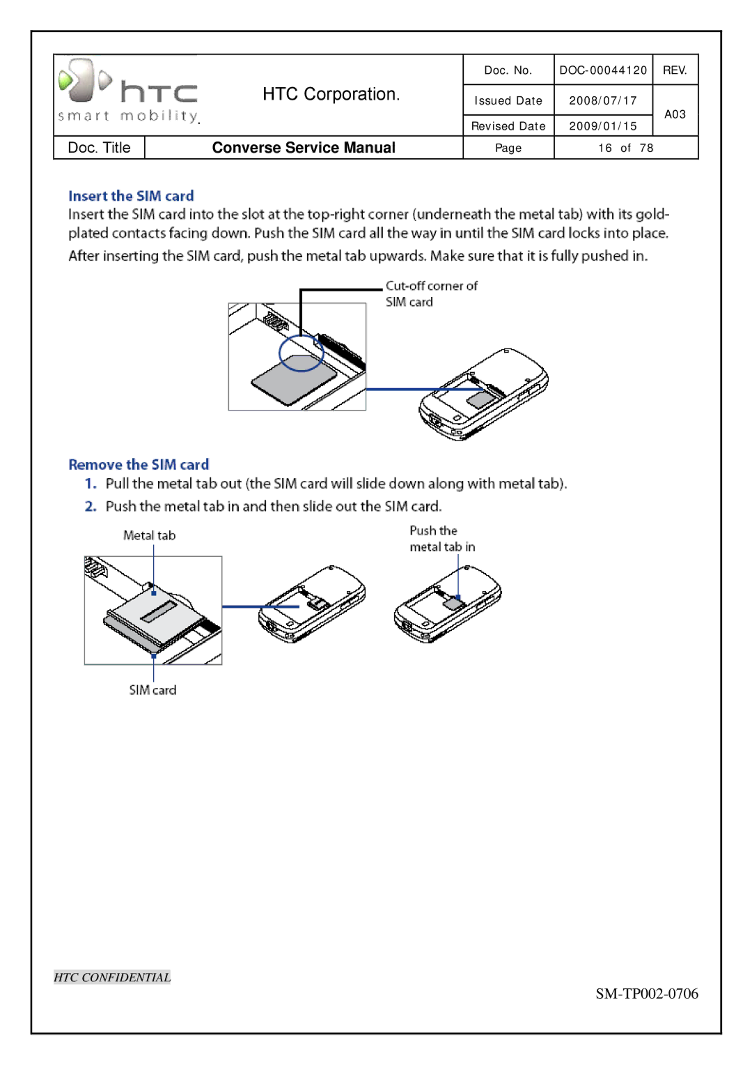 HTC SM-TP002-0706 service manual HTC Corporation 