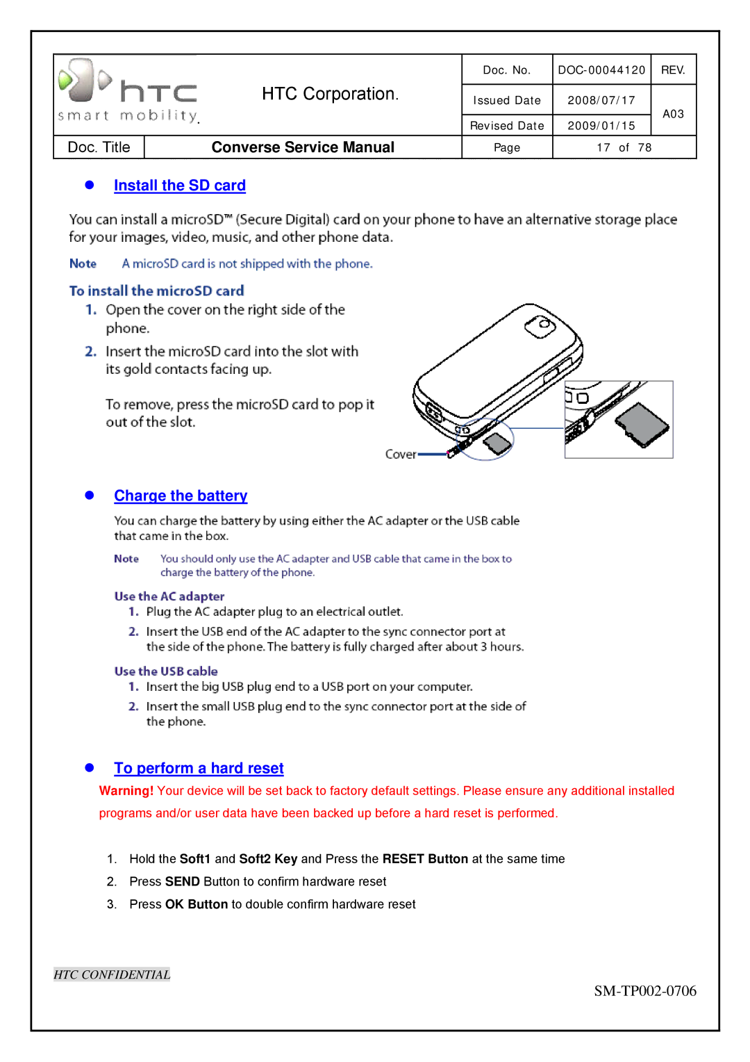 HTC SM-TP002-0706 service manual HTC Corporation 