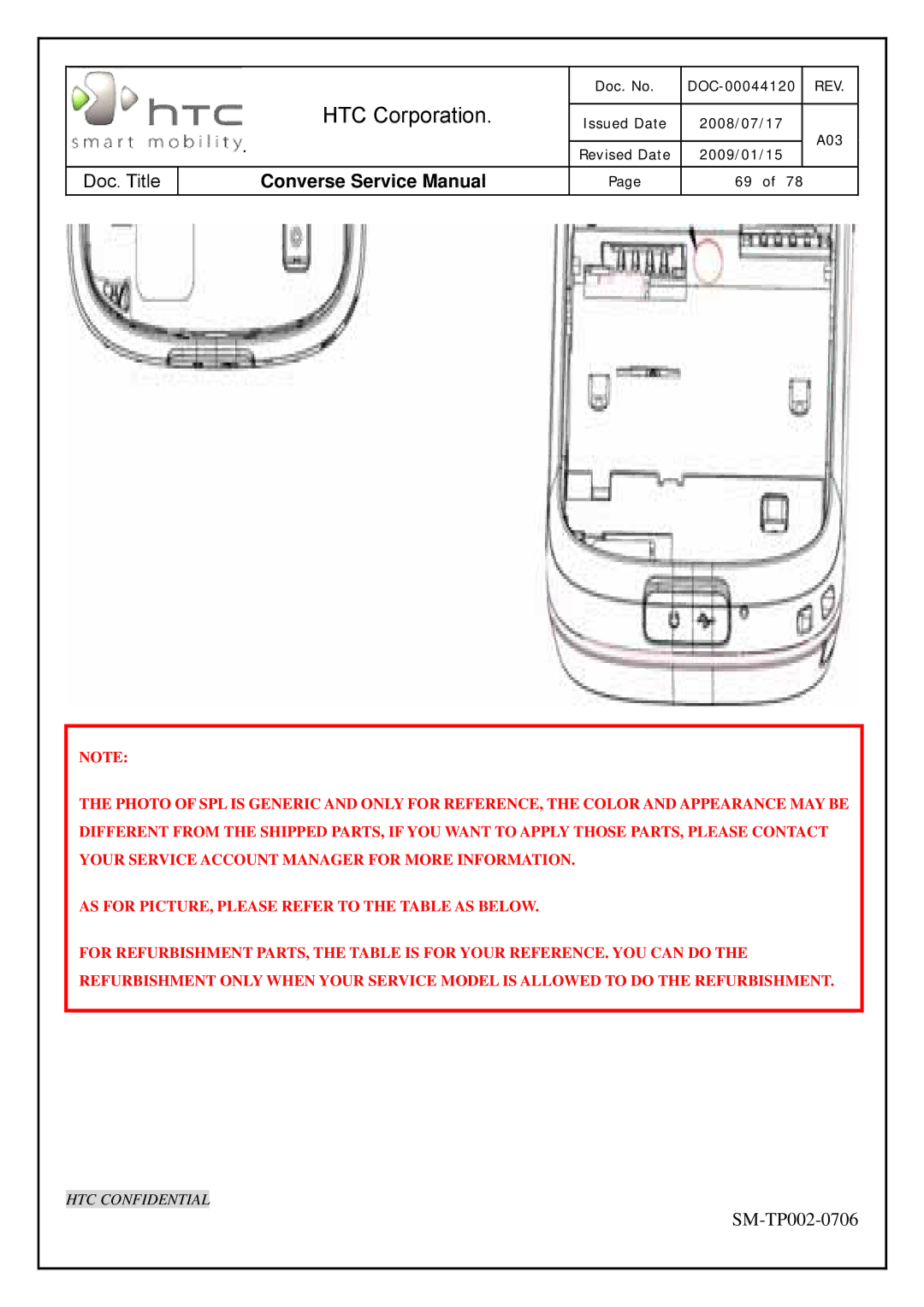 HTC SM-TP002-0706 service manual HTC Corporation 