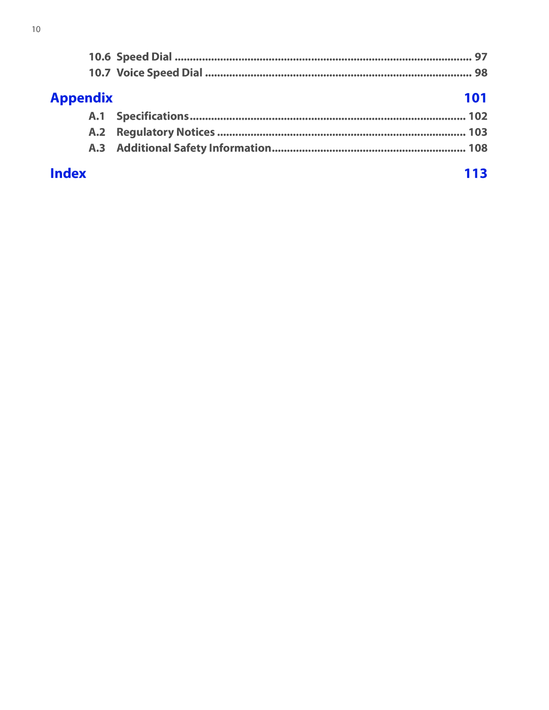 HTC SMT5800 user manual Appendix 101 