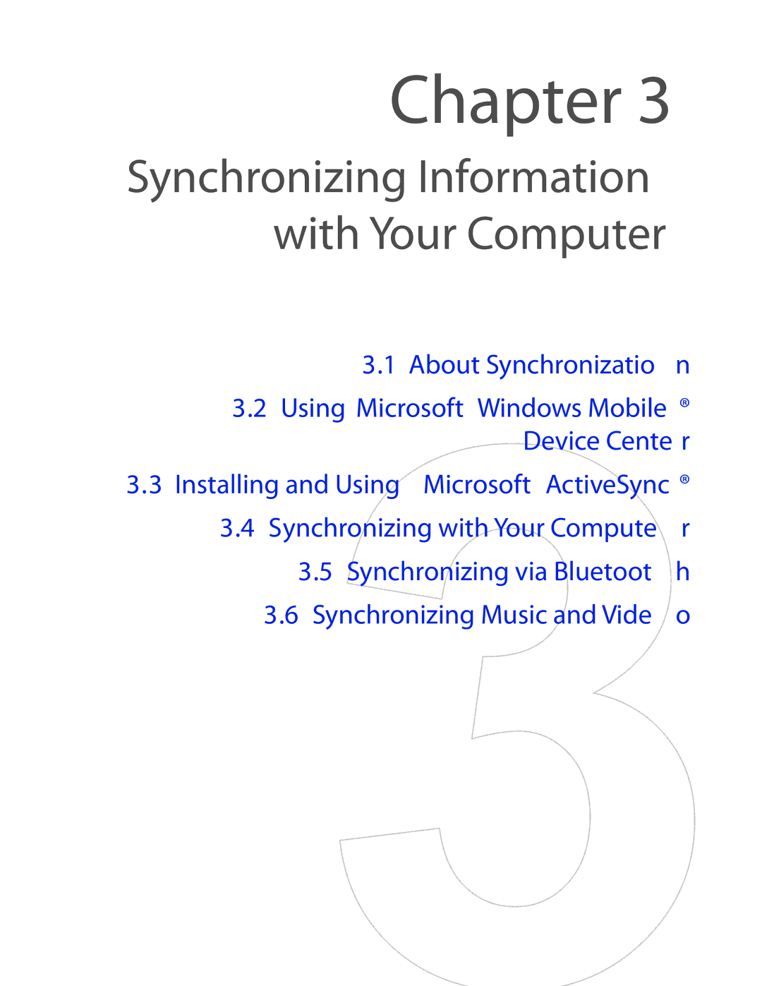 HTC SMT5800 user manual Synchronizing Information with Your Computer 