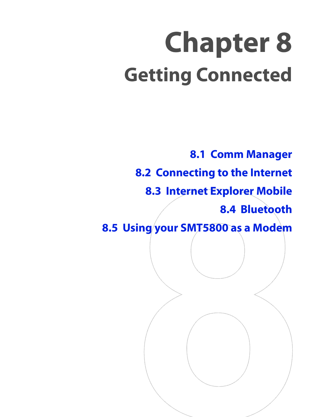 HTC SMT5800 user manual Getting Connected 