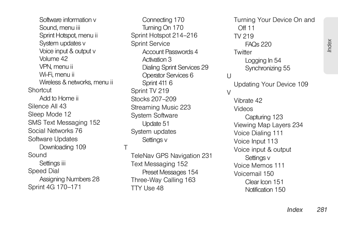 HTC HTC EVO Shift 4G, TC U250 manual Update 51 System updates Settings 