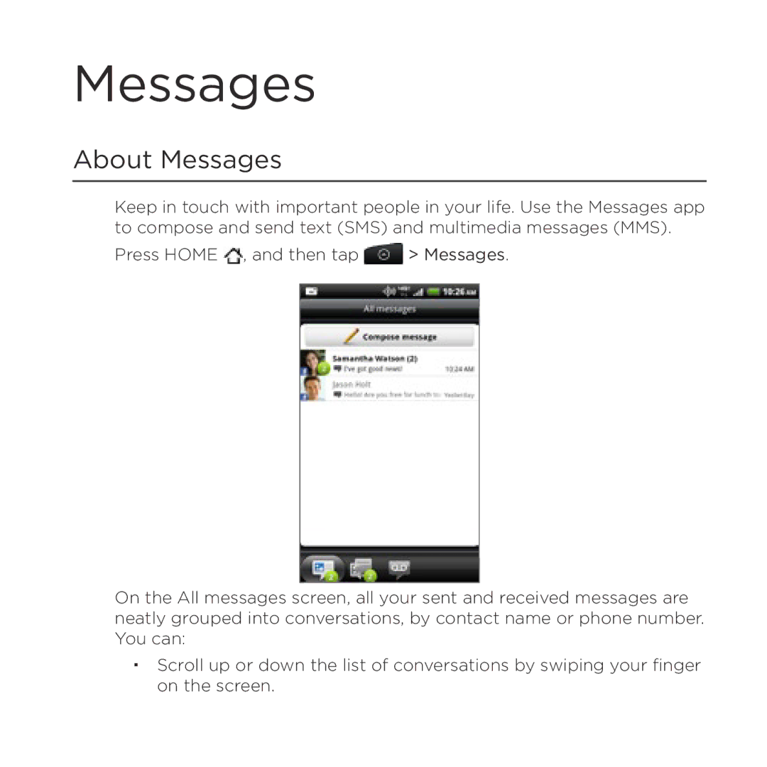 HTC Thunderbolt manual About Messages 