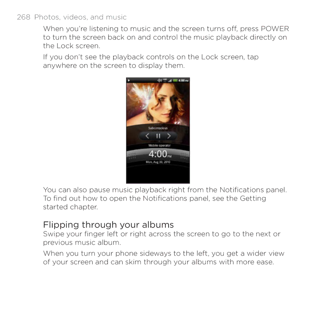 HTC Thunderbolt manual Flipping through your albums 