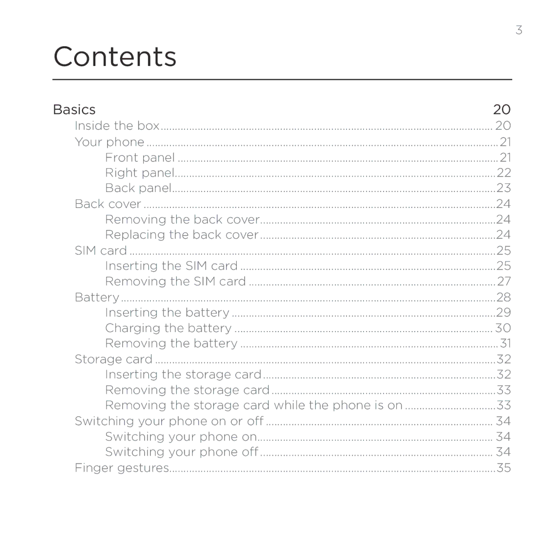 HTC Thunderbolt manual Contents 