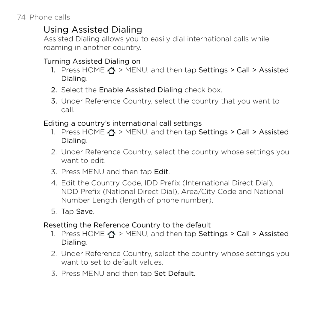 HTC Thunderbolt manual Using Assisted Dialing 