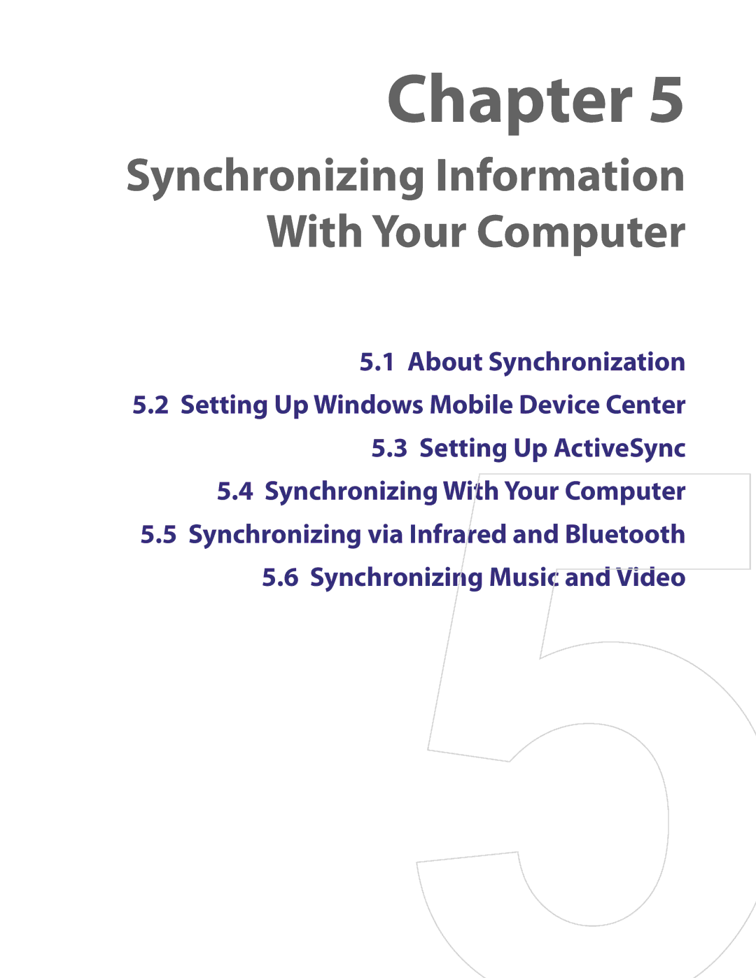 HTC TITA100 user manual Synchronizing Information With Your Computer 