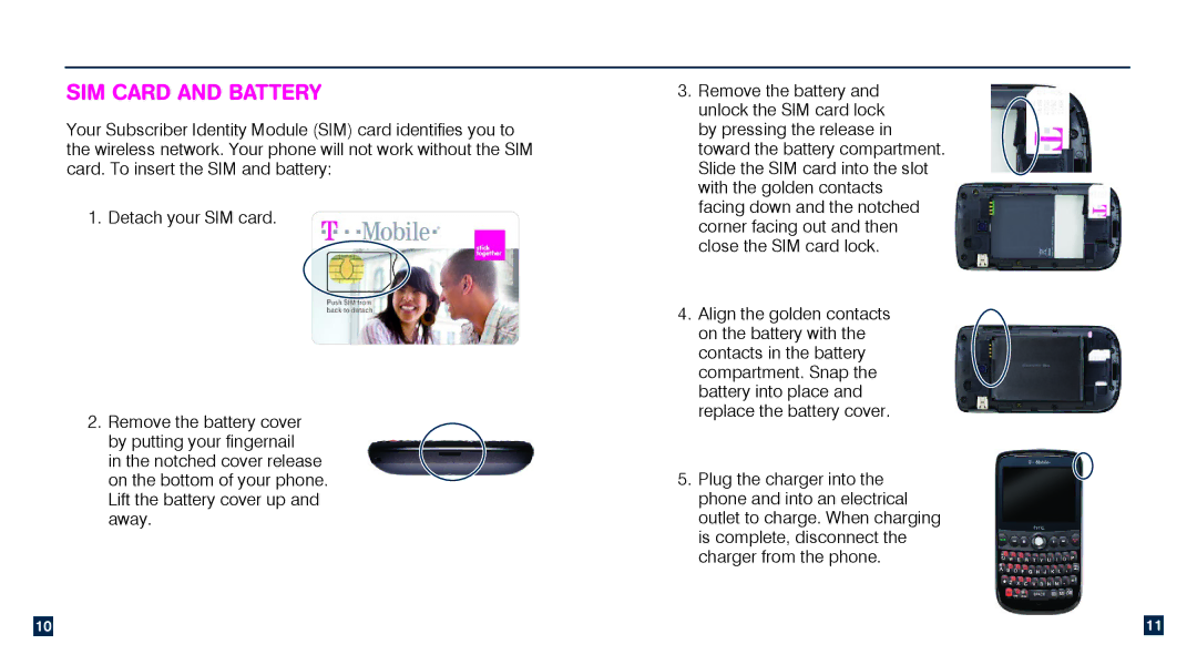 HTC TM1634 manual Sim Card and battery 