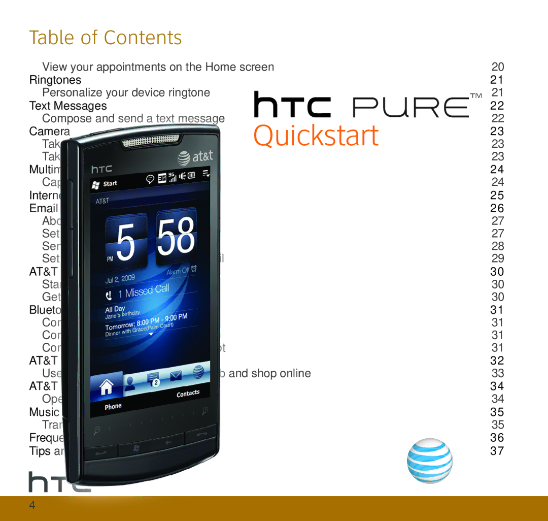 HTC TOPA210 quick start Ringtones 