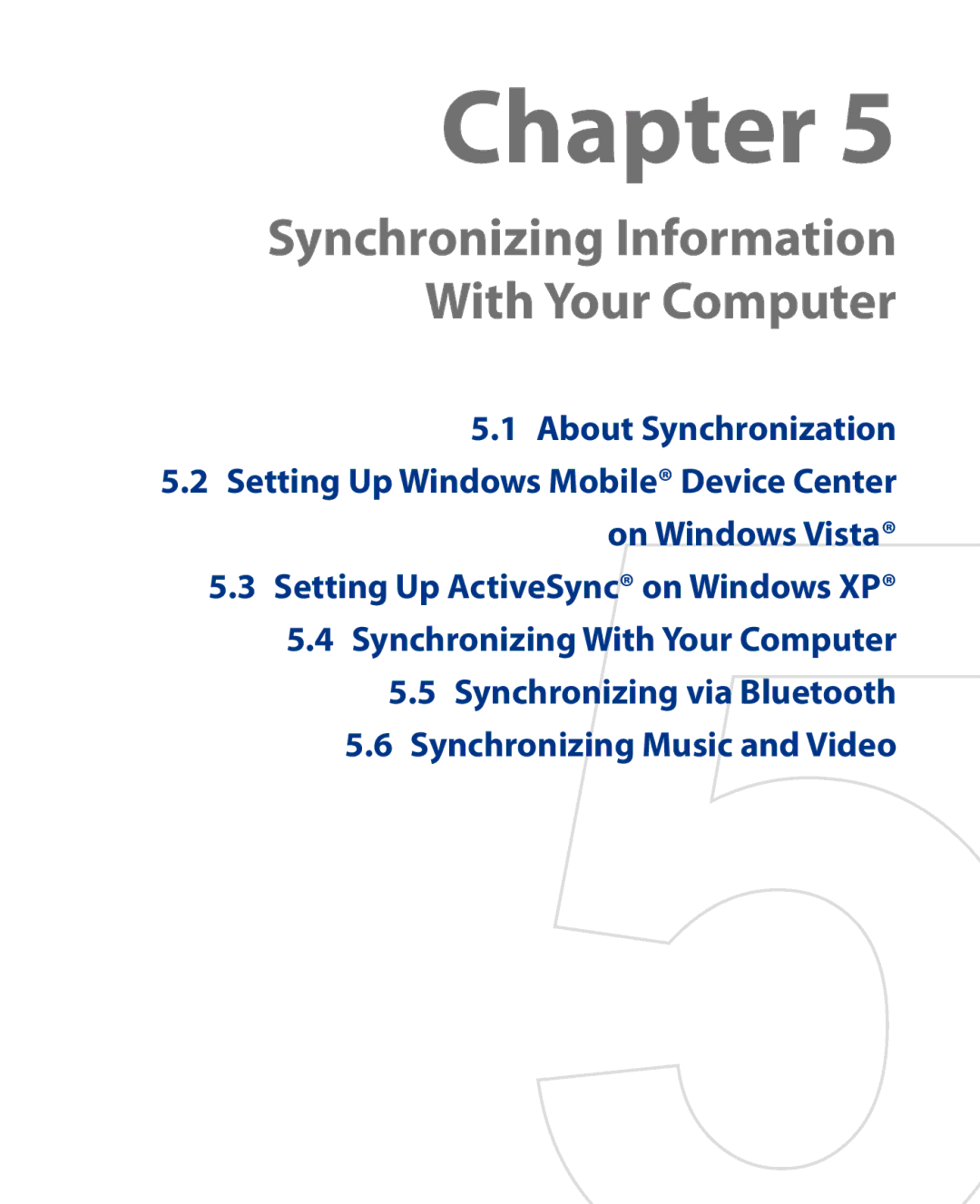 HTC Touch Diamond Phone user manual Synchronizing Information With Your Computer 