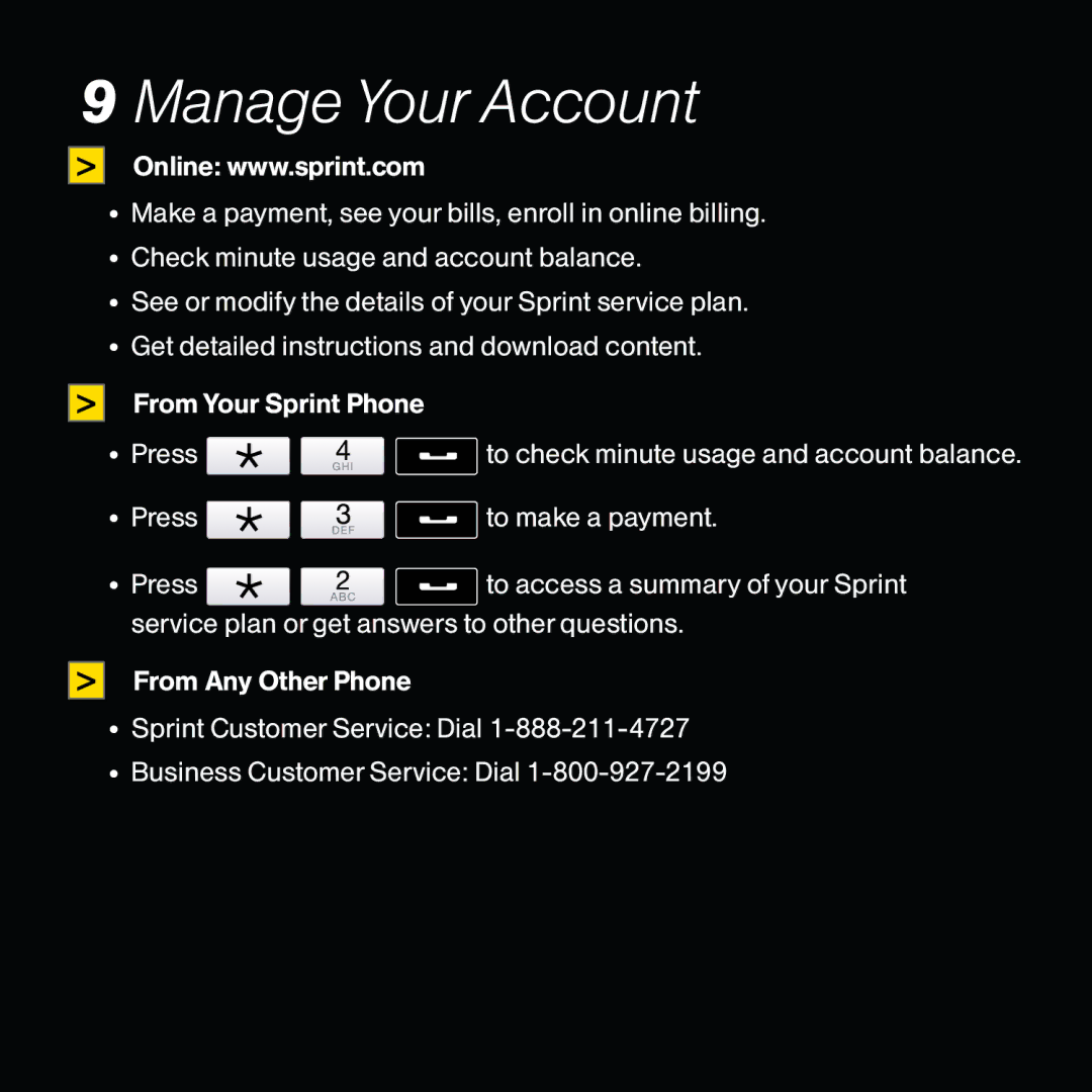 HTC Touch Pro manual Manage Your Account 