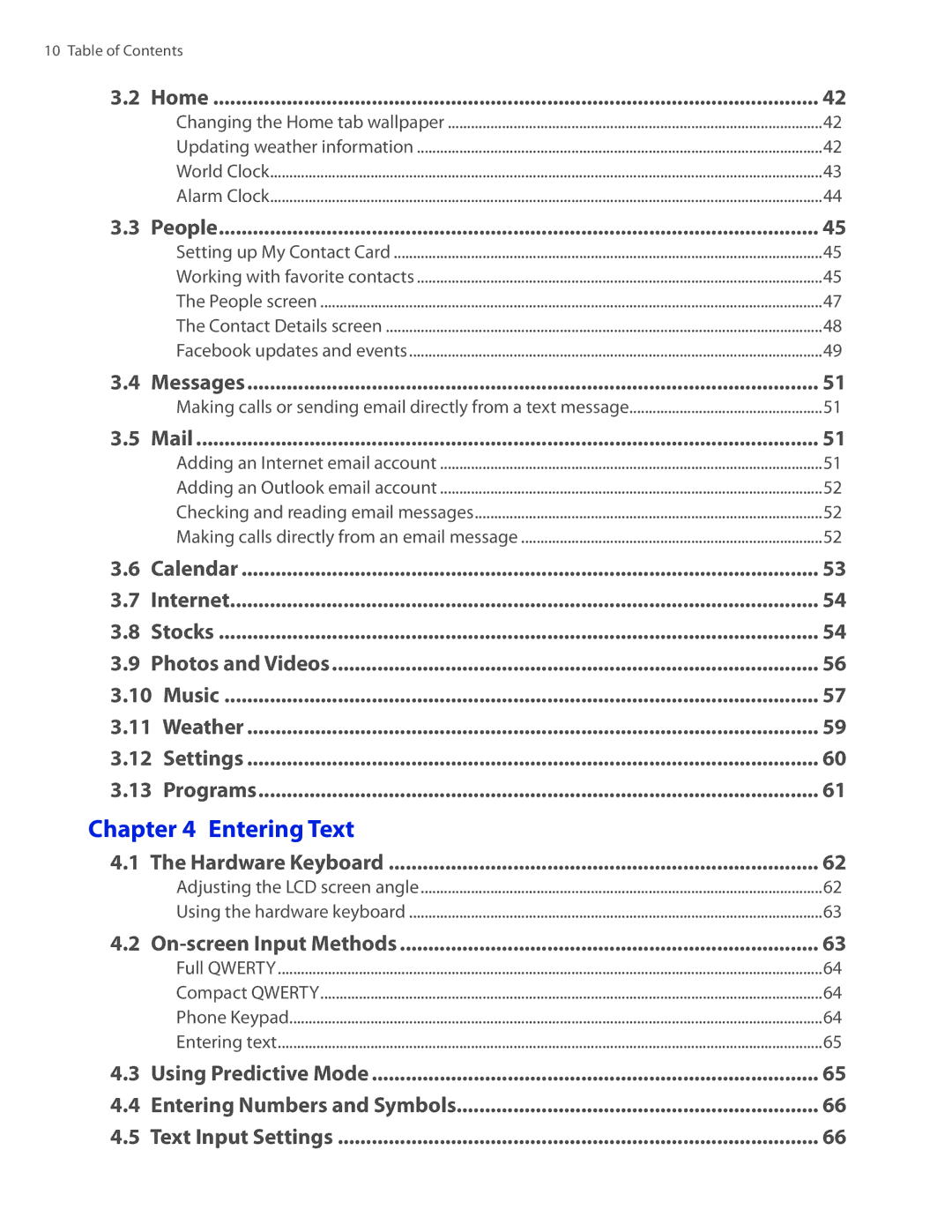 HTC TOUCHPRO2SPT user manual Entering Text 