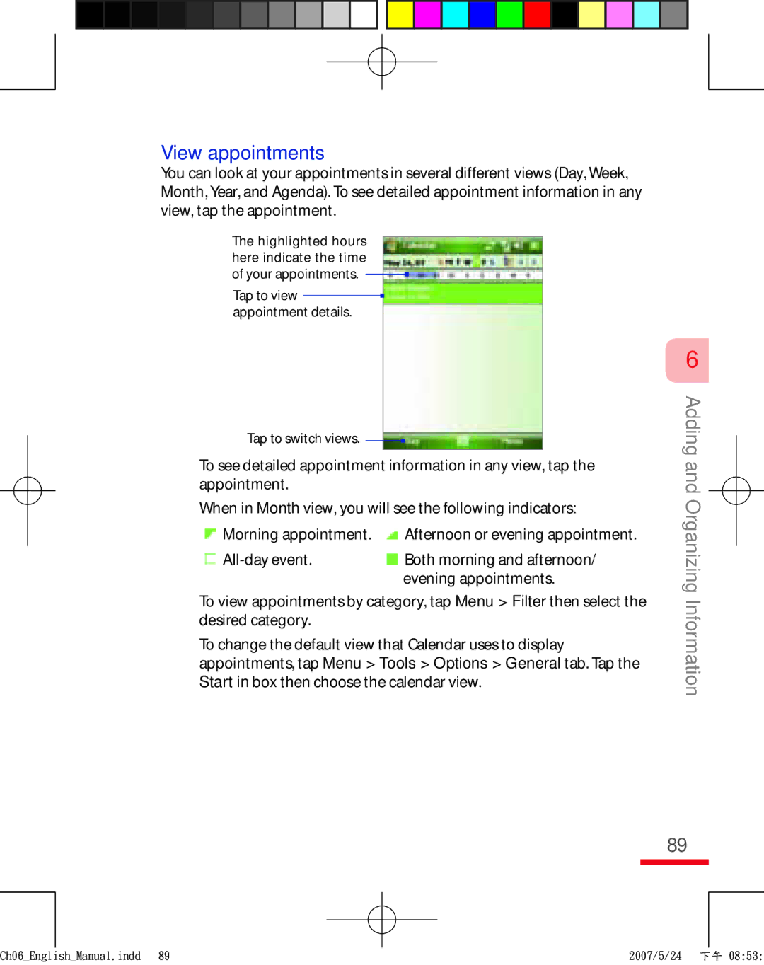 HTC TRIN100 user manual View appointments 