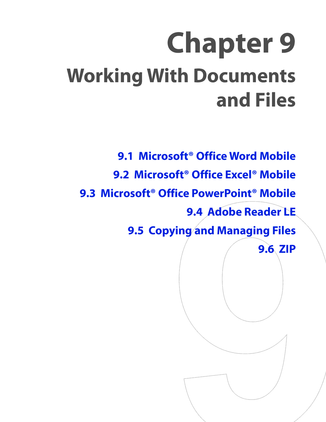 HTC VOGU100 user manual Working With Documents and Files 