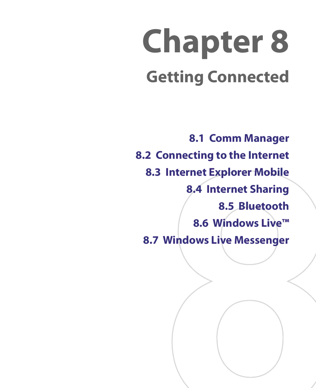 HTC LIBR160, WING160 user manual Getting Connected 