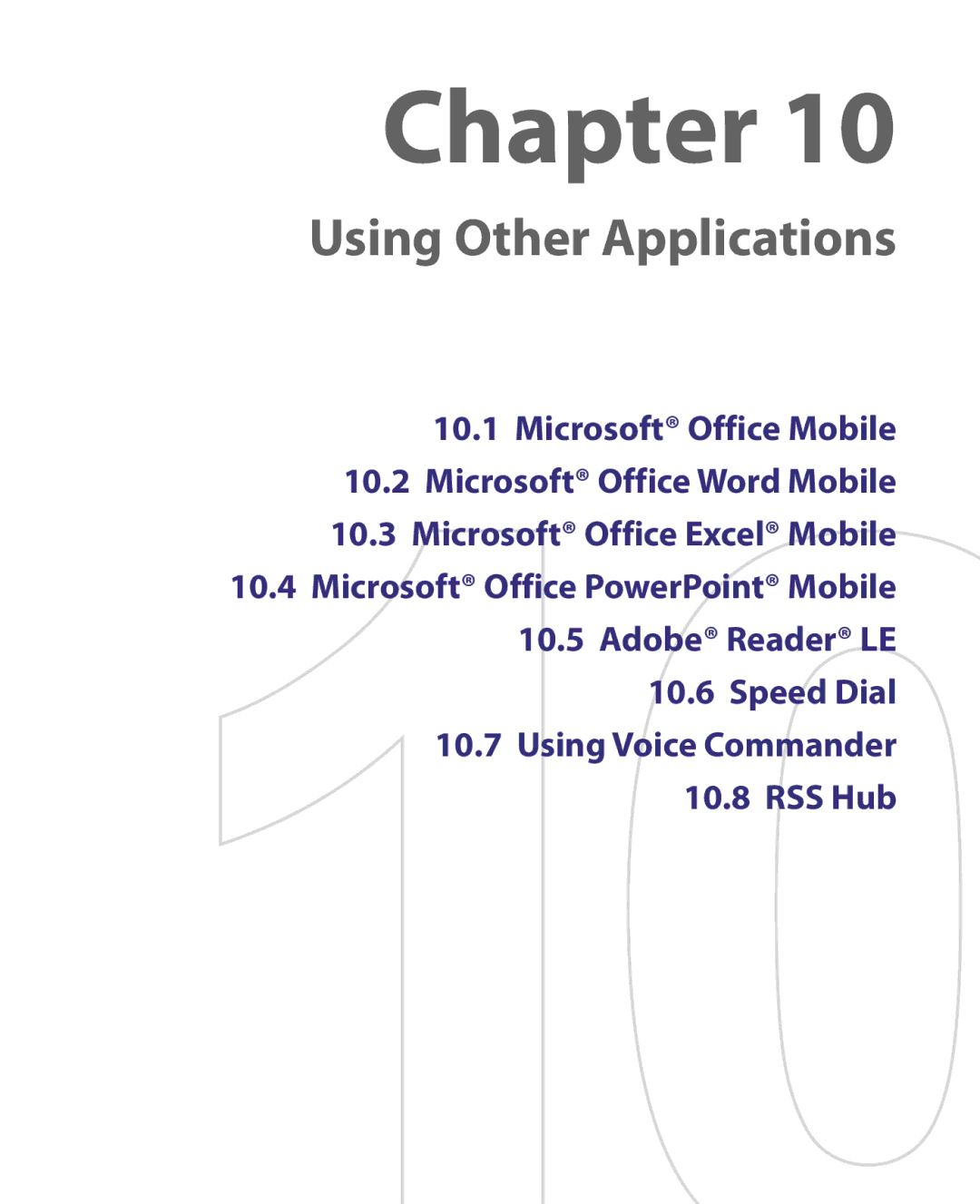 HTC LIBR160, WING160 user manual Using Other Applications 