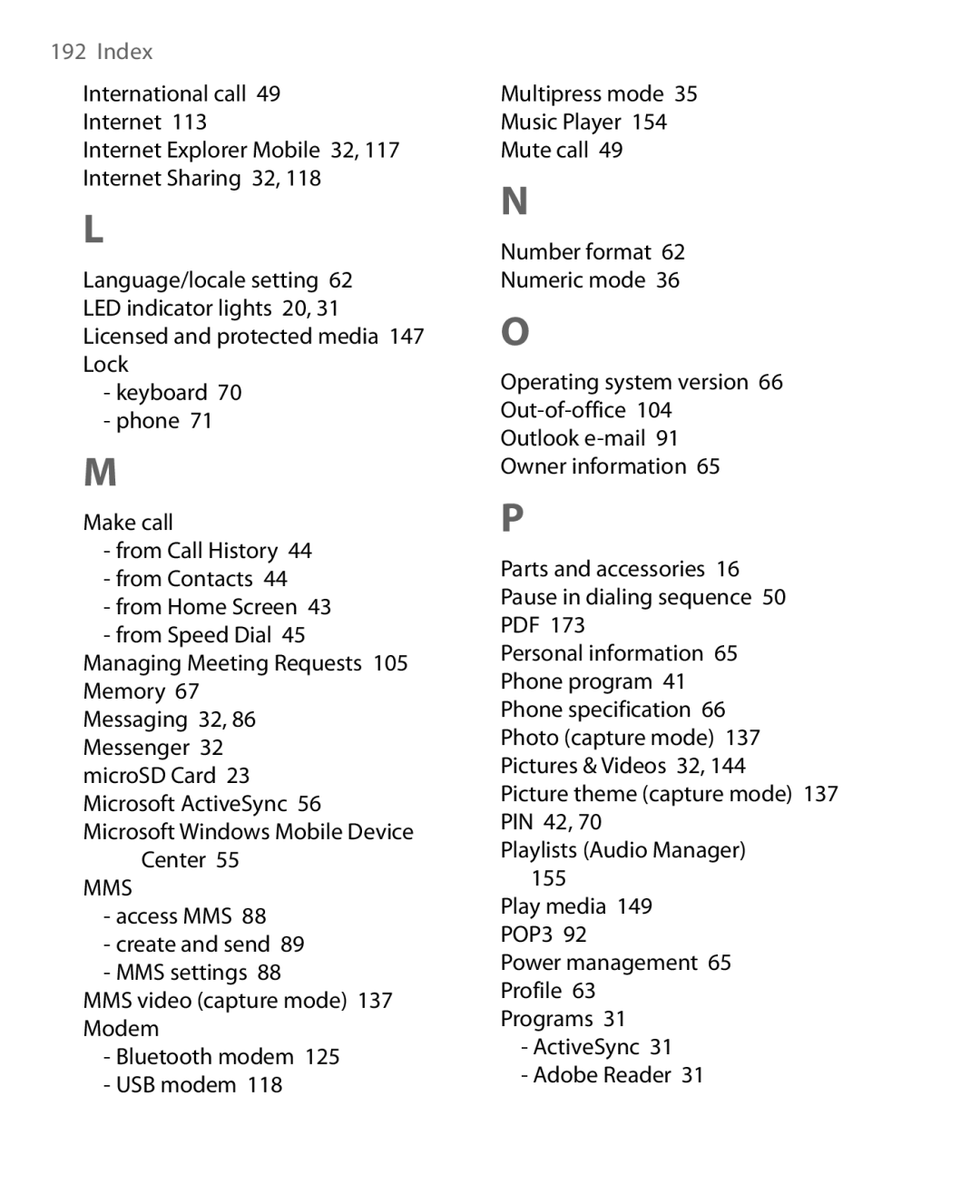 HTC WING160, LIBR160 user manual Mms 