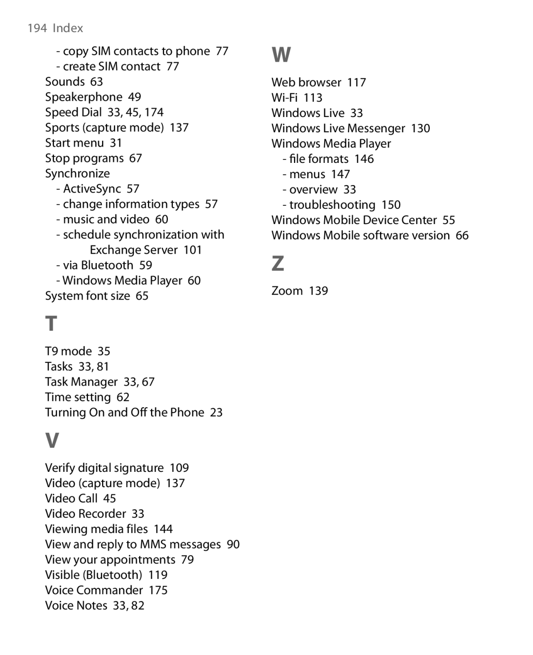 HTC WING160, LIBR160 user manual Via Bluetooth Windows Media Player 60 System font size 