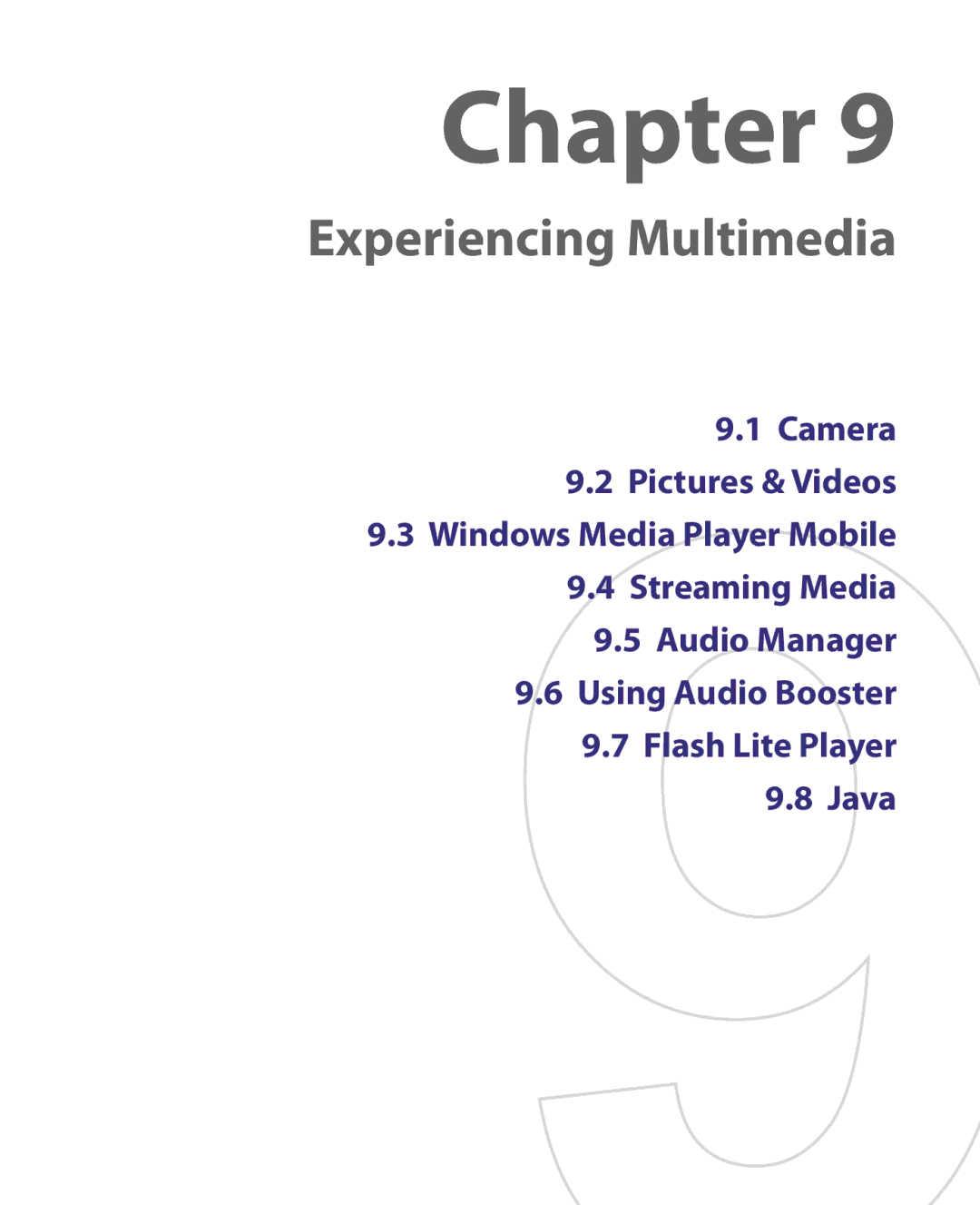 HTC WING220 user manual Experiencing Multimedia 