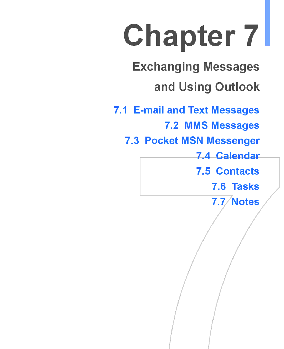 HTC WIZA100 user manual Exchanging Messages and Using Outlook 