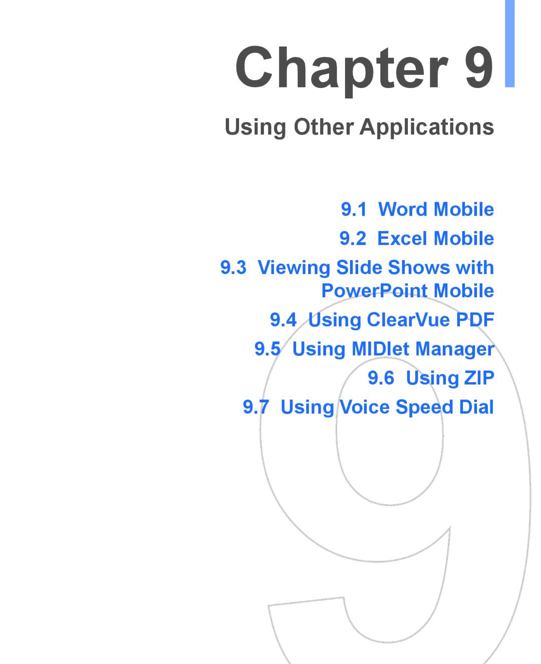 HTC WIZA100 user manual Using Other Applications 