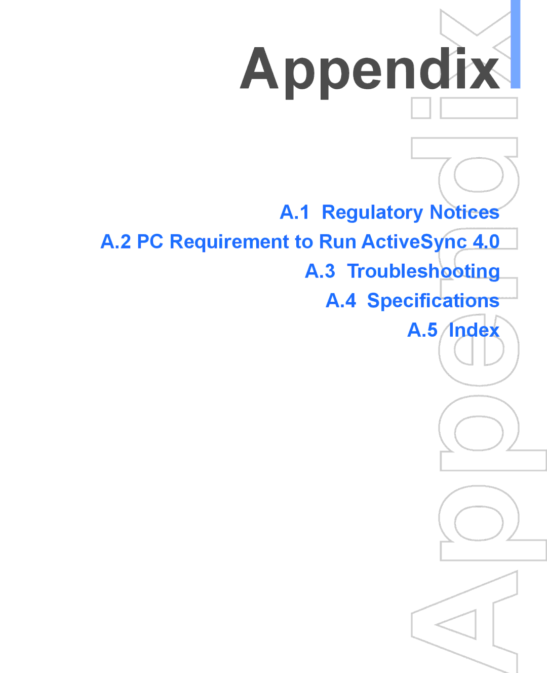 HTC WIZA100 user manual Appendix 