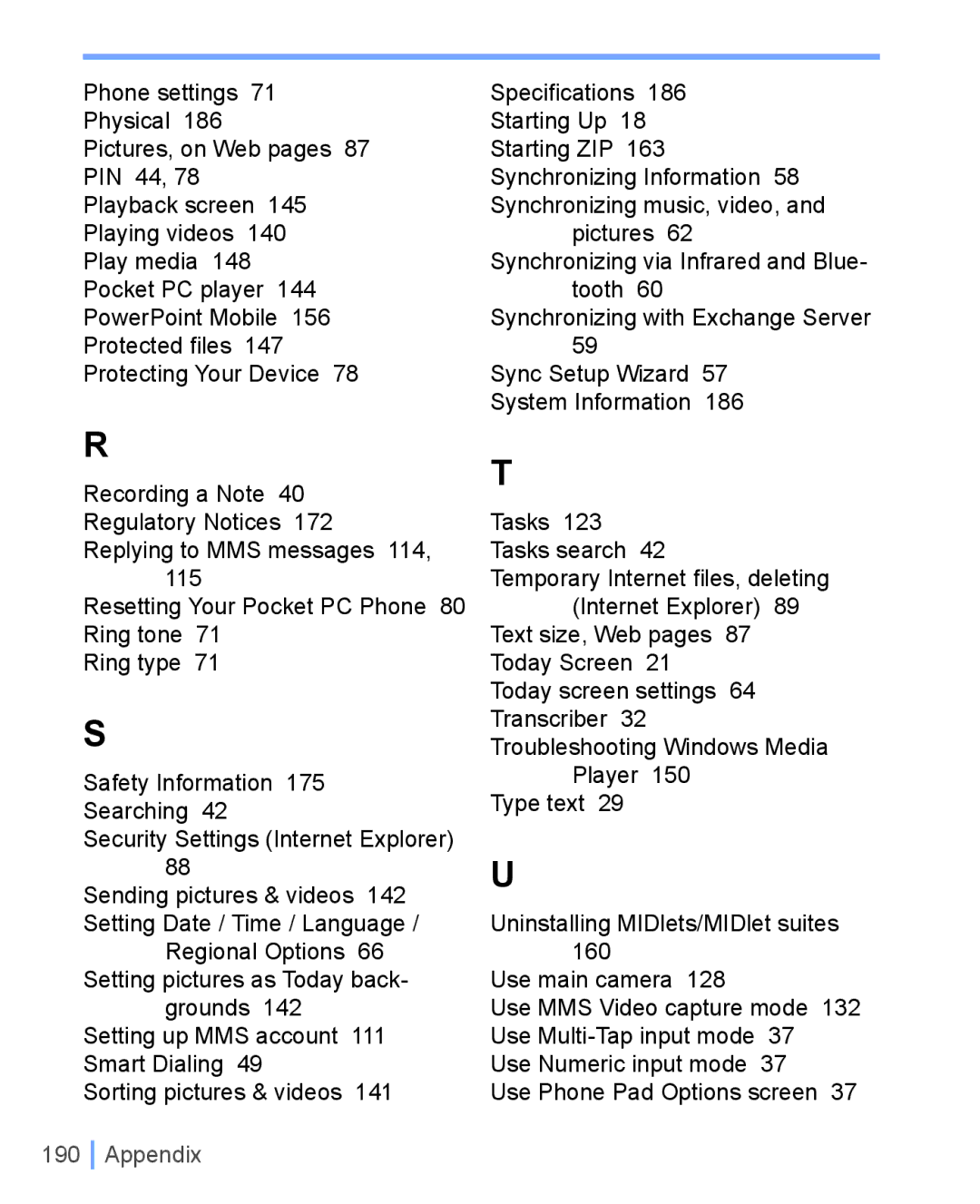 HTC WIZA100 user manual Regional Options 66 Setting pictures as Today back 