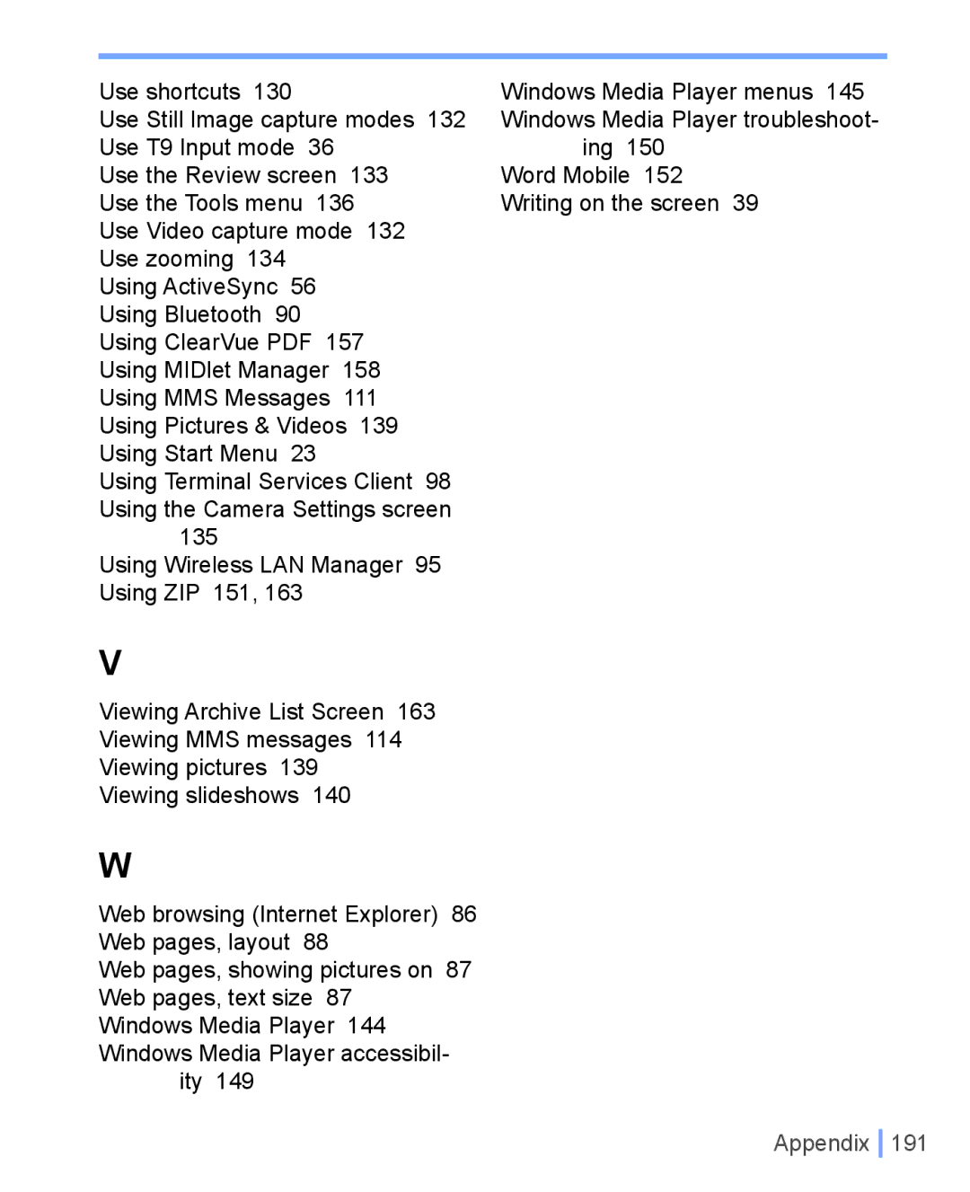 HTC WIZA100 user manual Appendix 