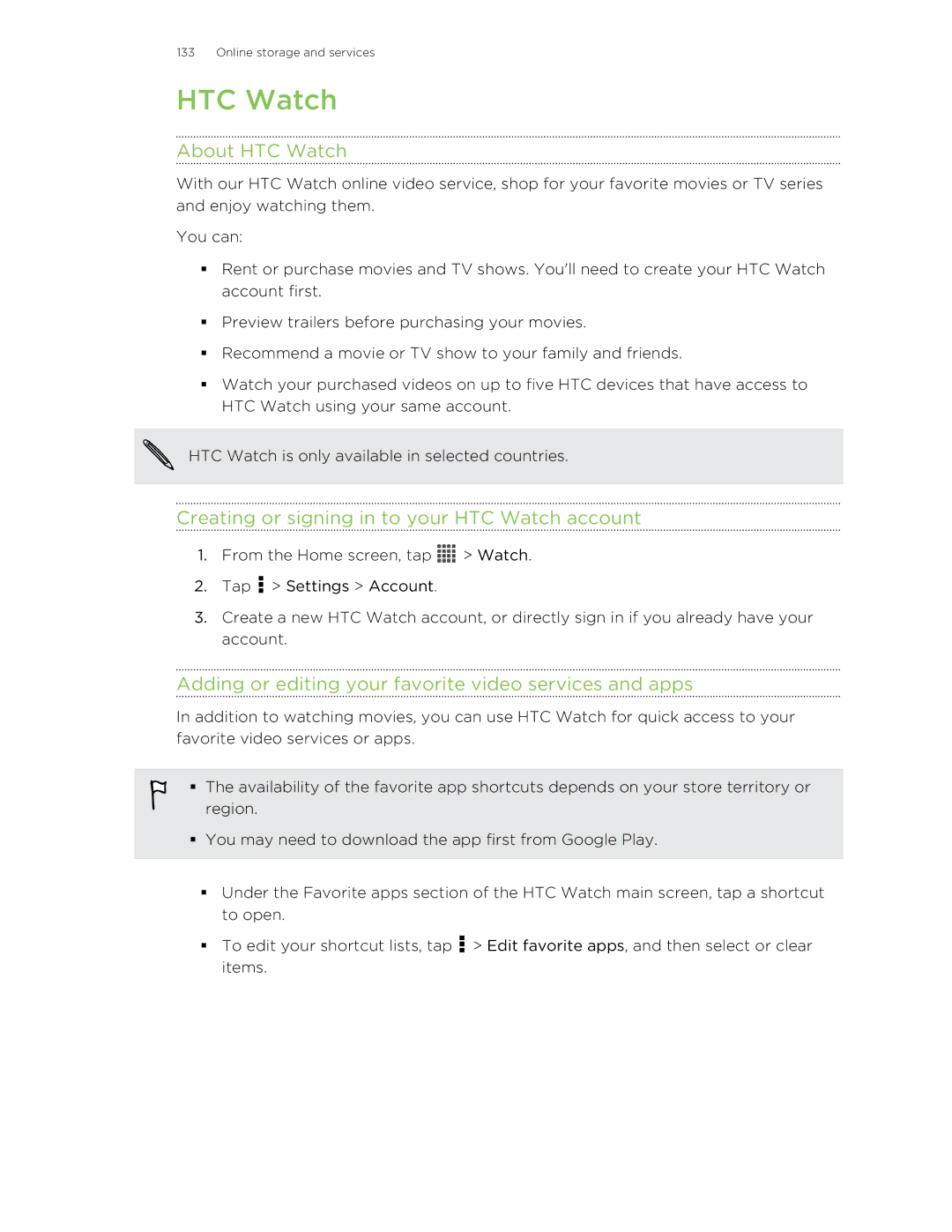 HTC X+ manual About HTC Watch, Creating or signing in to your HTC Watch account 