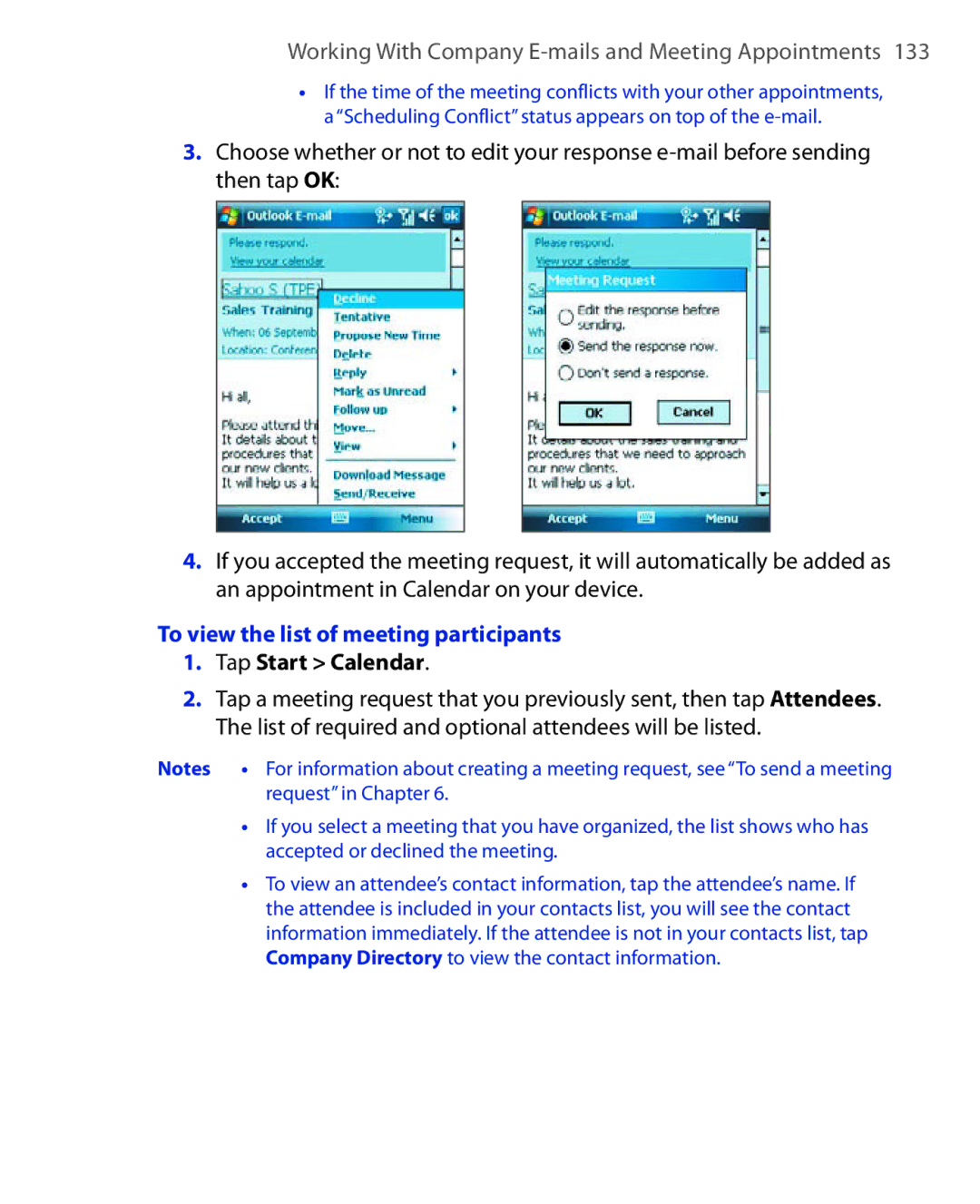 HTC Xda orbit 2 manual To view the list of meeting participants, Tap Start Calendar 