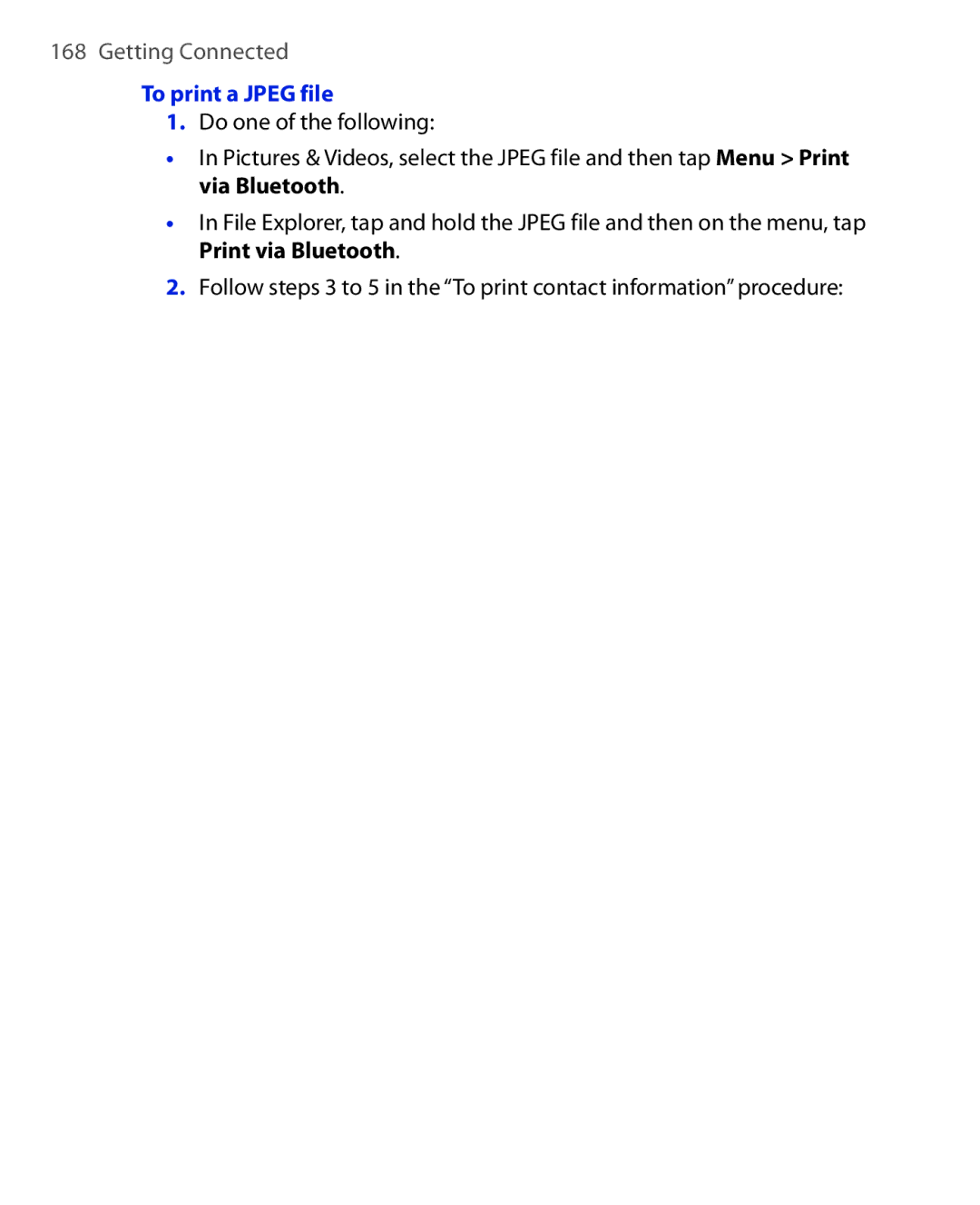 HTC Xda orbit 2 manual To print a Jpeg file 