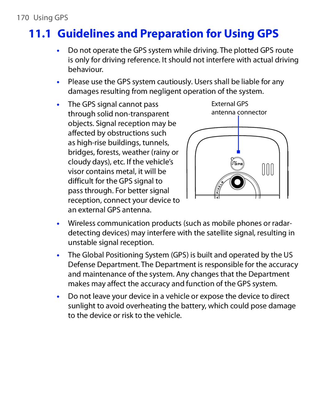 HTC Xda orbit 2 manual Guidelines and Preparation for Using GPS 