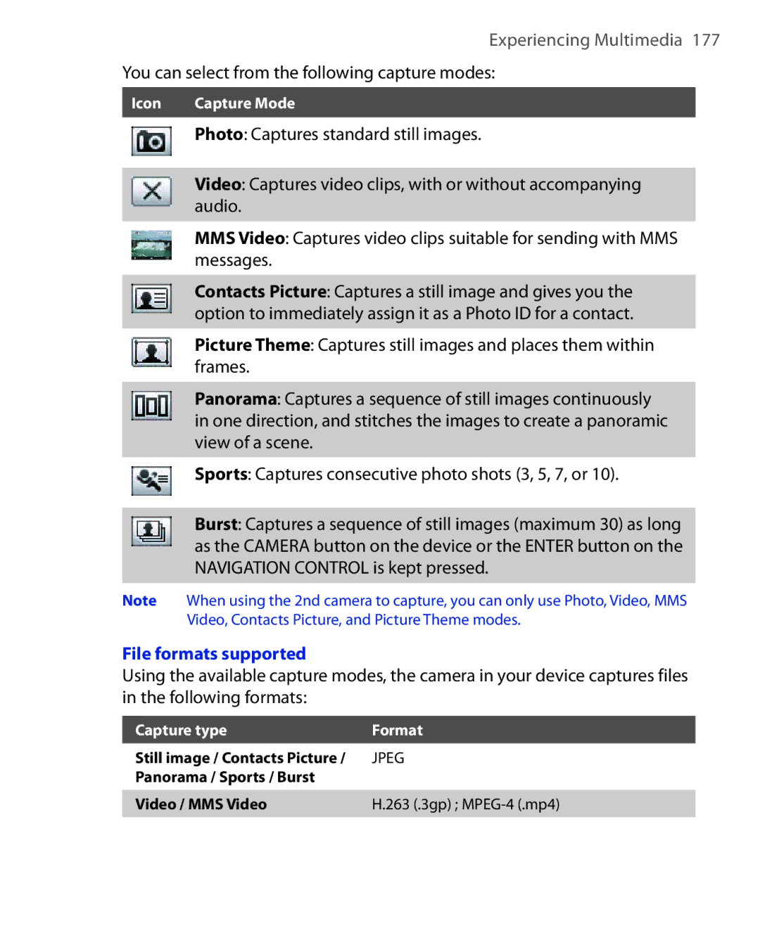 HTC Xda orbit 2 manual File formats supported 