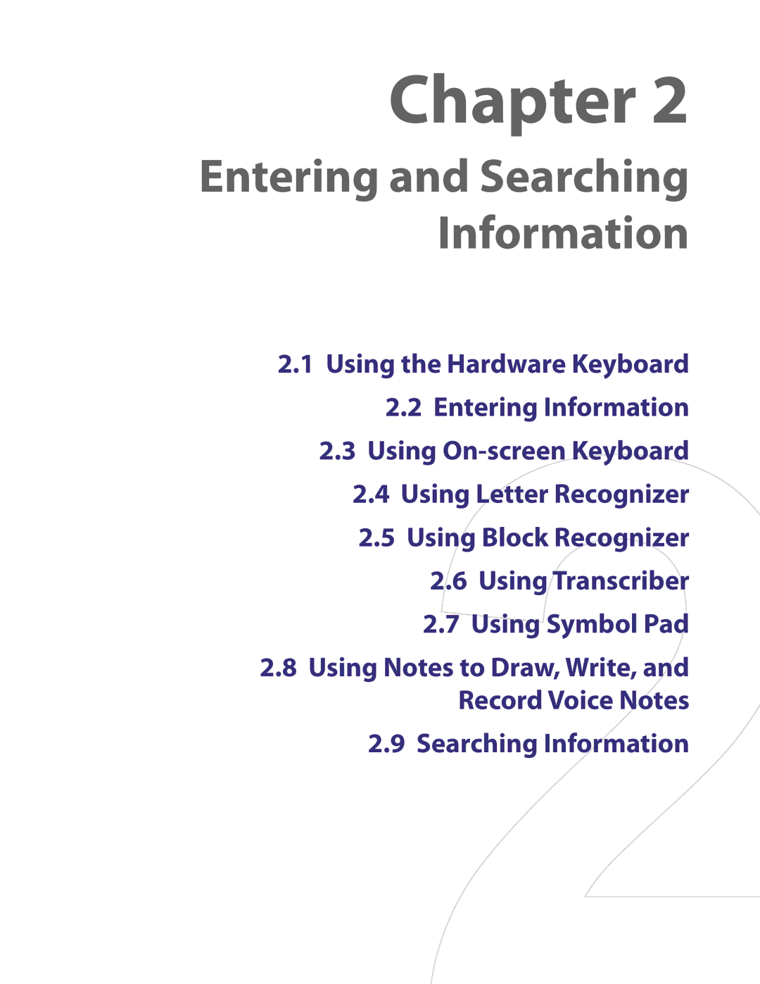 HTC XV6800 user manual Entering and Searching Information 