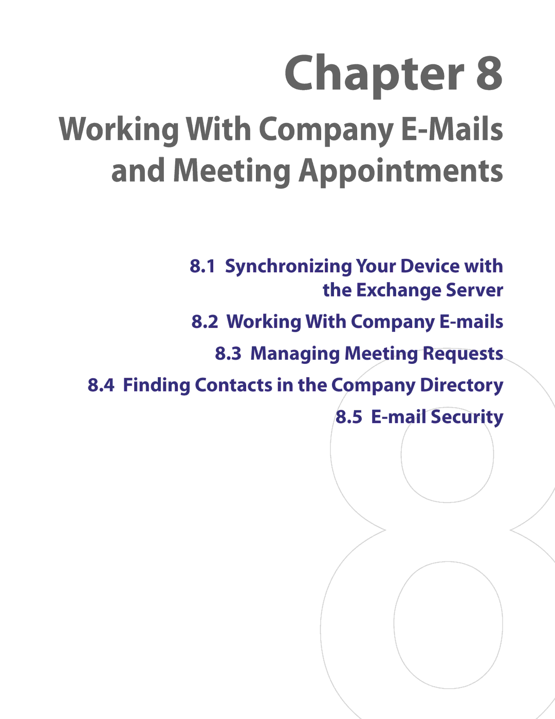 HTC XV6800 user manual Working With Company E-Mails and Meeting Appointments 