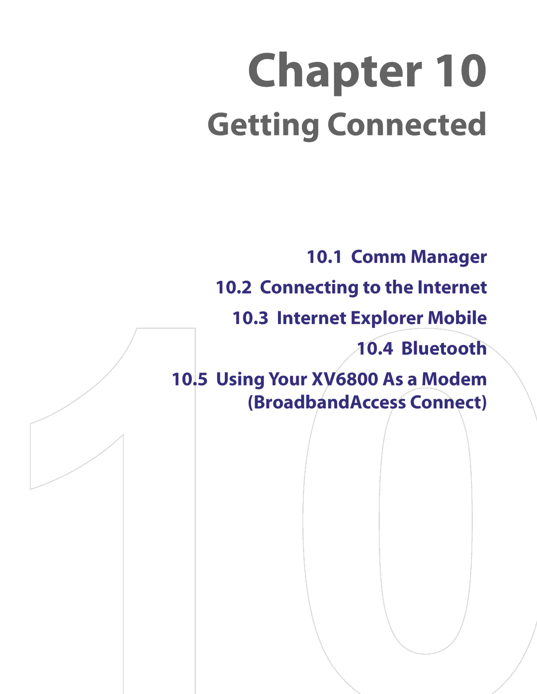 HTC XV6800 user manual Getting Connected 